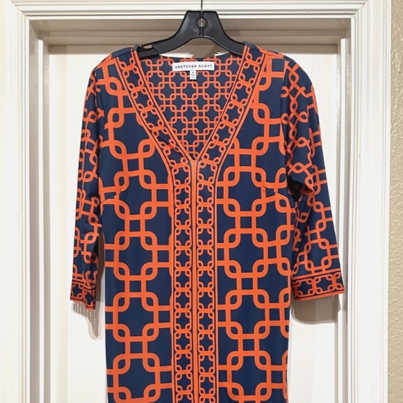 Gretchen Scott geometric Shift Dress S - Picture 3 of 11